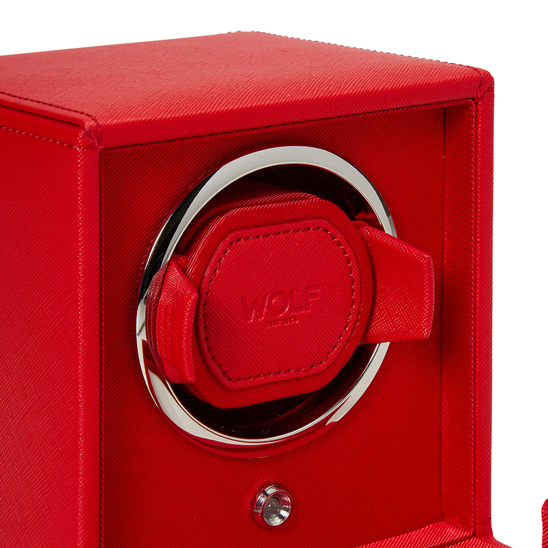 WOLF Cub Single Watch Winder with Cover Tutti Frutti Red