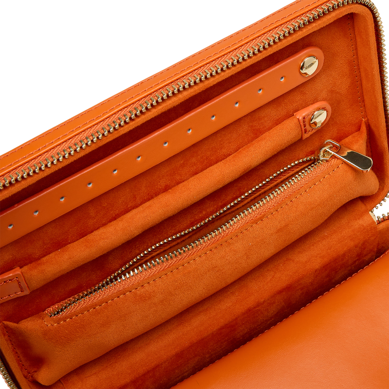 WOLF Maria Medium Jewellery Zip Case Orange