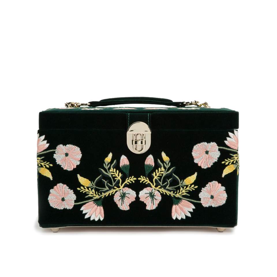 WOLF Zoe Medium Forest Green Jewellery Box