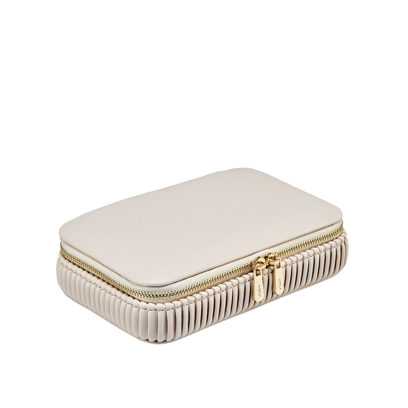 WOLF Bella Zip Jewellery Case Bone