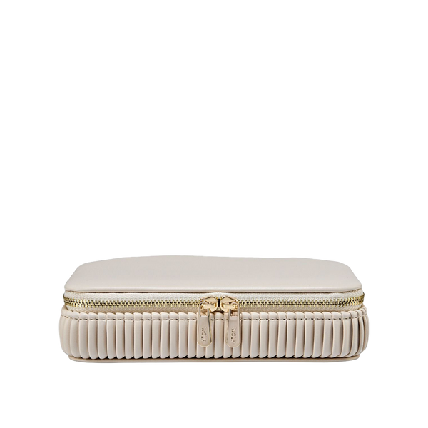 WOLF Bella Zip Jewellery Case Bone