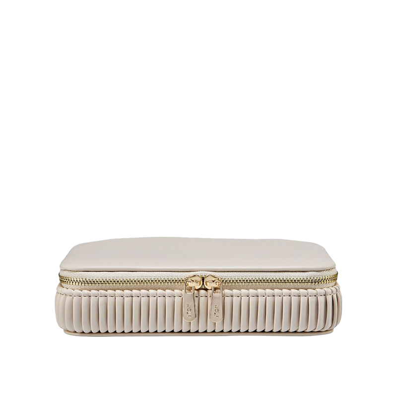 WOLF Bella Zip Jewellery Case Bone
