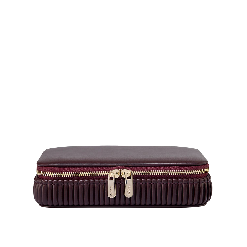 WOLF Bella Zip Jewellery Case Bordeaux