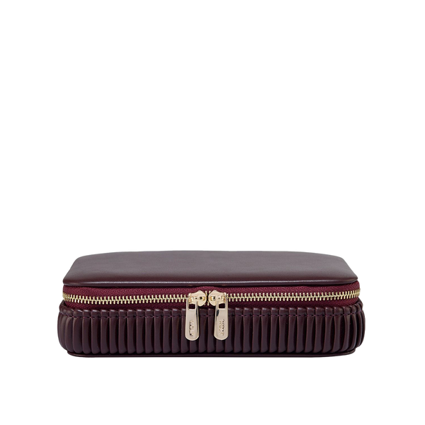 WOLF Bella Zip Jewellery Case Bordeaux