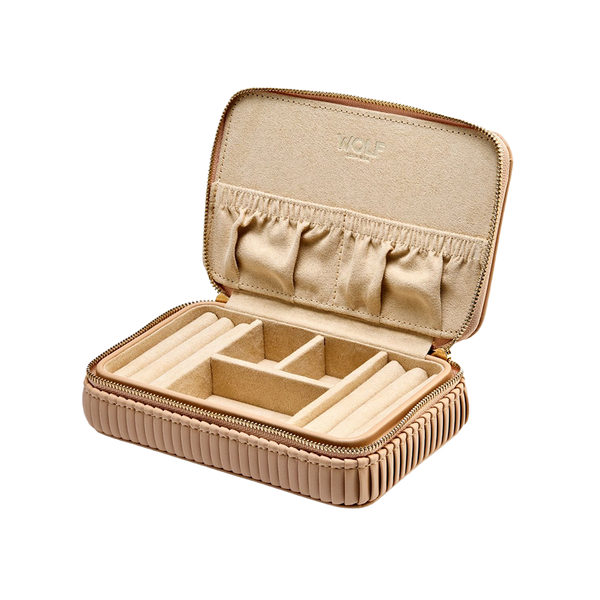 WOLF Bella Zip Jewellery Case Mocha