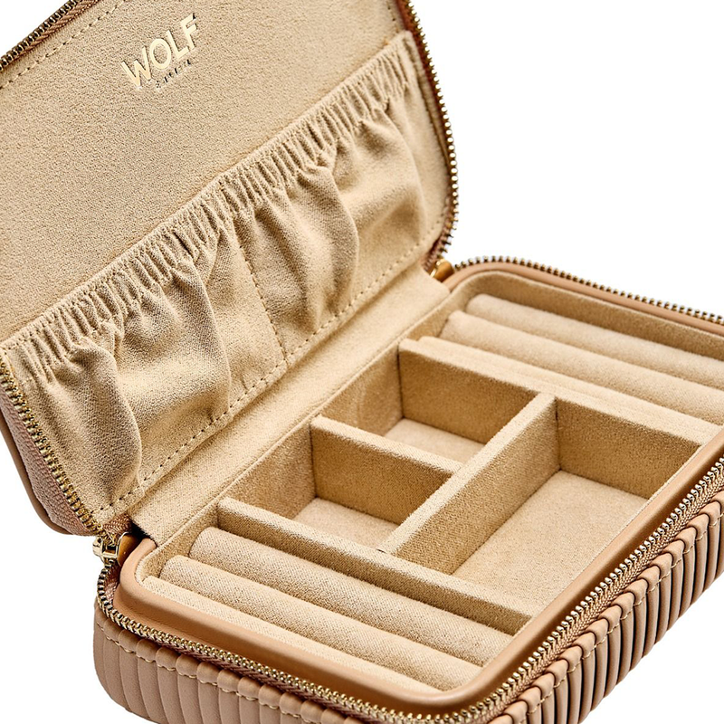 WOLF Bella Zip Jewellery Case Mocha