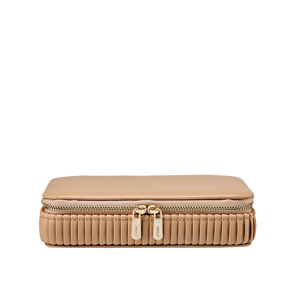 WOLF Bella Zip Jewellery Case Mocha