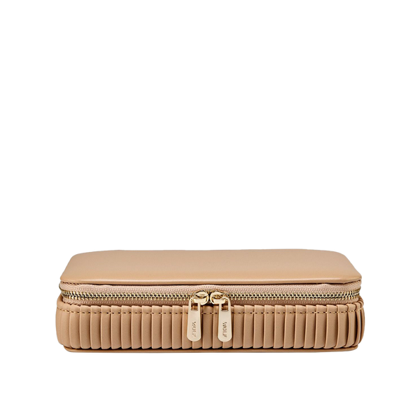 WOLF Bella Zip Jewellery Case Mocha