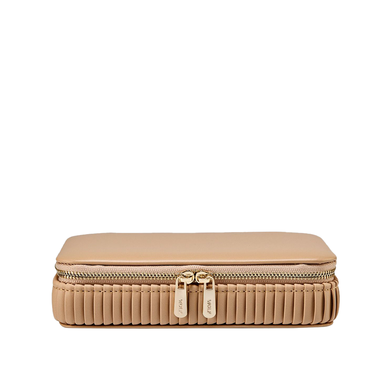 WOLF Bella Zip Jewellery Case Mocha