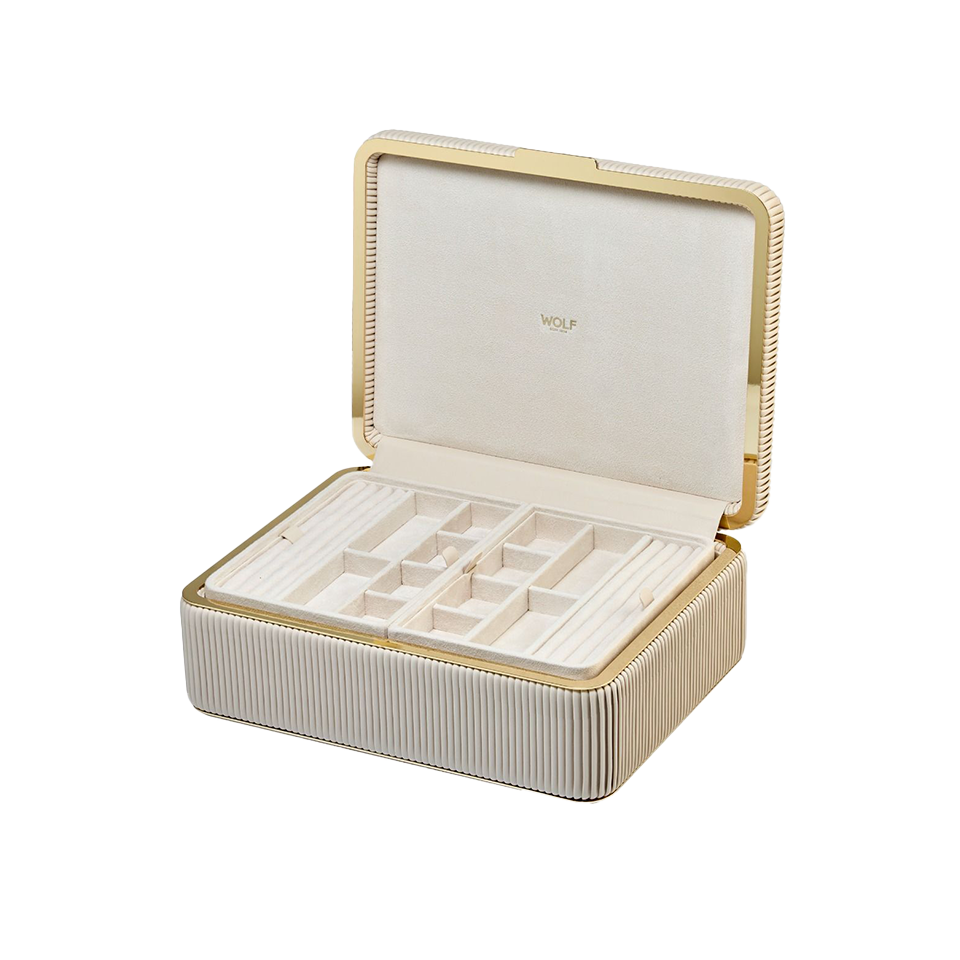WOLF Bella Large Jewellery Box Bone