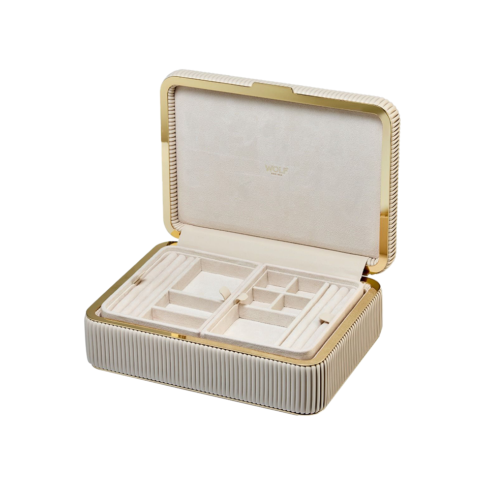 WOLF Bella Medium Jewellery Box Bone