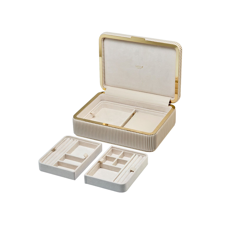 WOLF Bella Medium Jewellery Box Bone