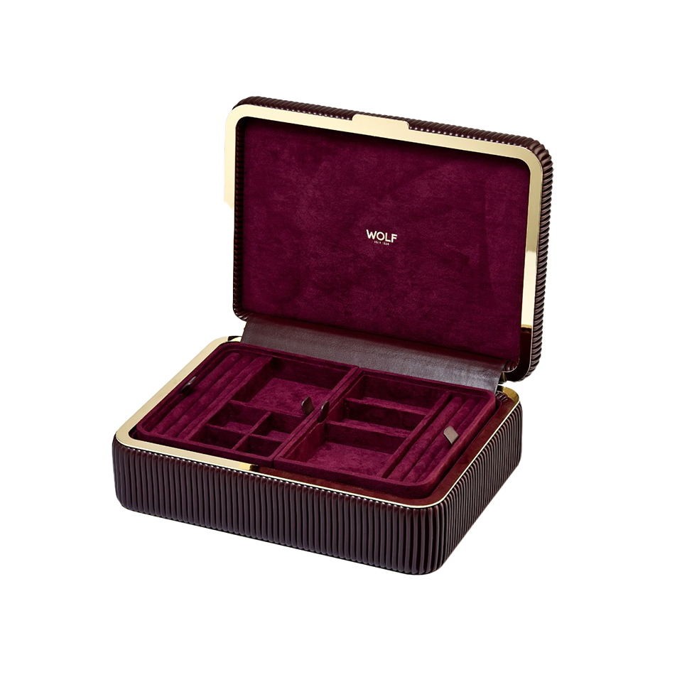 WOLF Bella Medium Jewellery Box Bordeaux