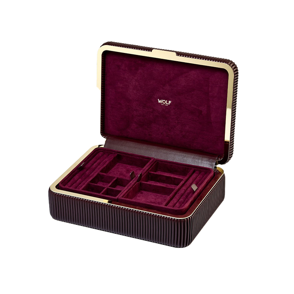 WOLF Bella Medium Jewellery Box Bordeaux