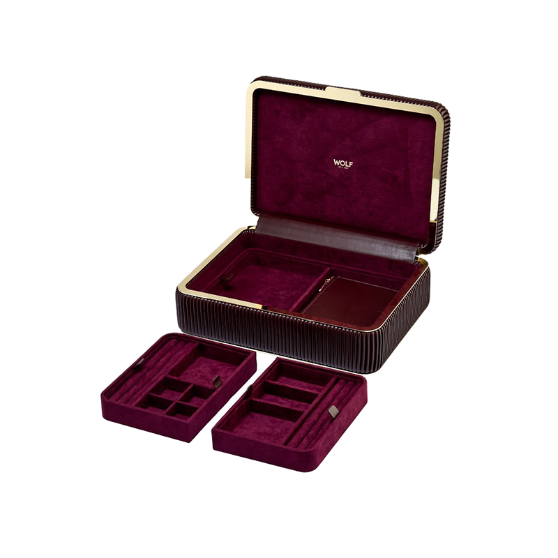 WOLF Bella Medium Jewellery Box Bordeaux