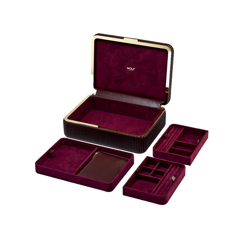 WOLF Bella Medium Jewellery Box Bordeaux