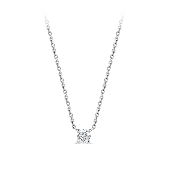 0.10 Carat Solitaire Diamond Necklace in 18ct White Gold Hardy Brothers Jewellers