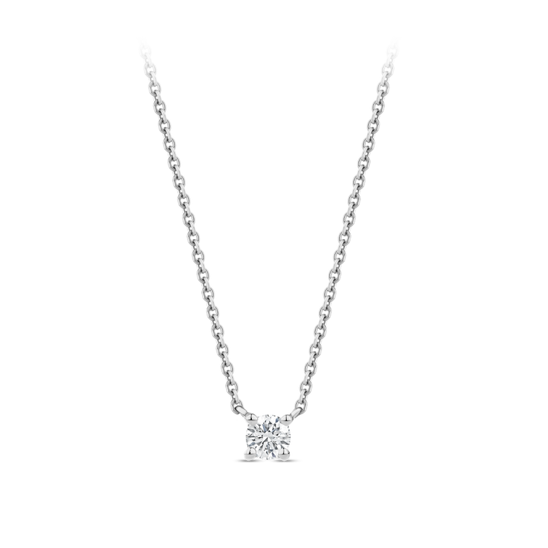 0.10 Carat Solitaire Diamond Necklace in 18ct White Gold Hardy Brothers Jewellers