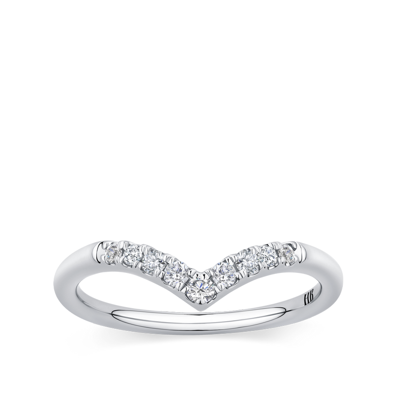 0.16 Carat Diamond Chevron Ring in 18ct White Gold Hardy Brothers Jewellers