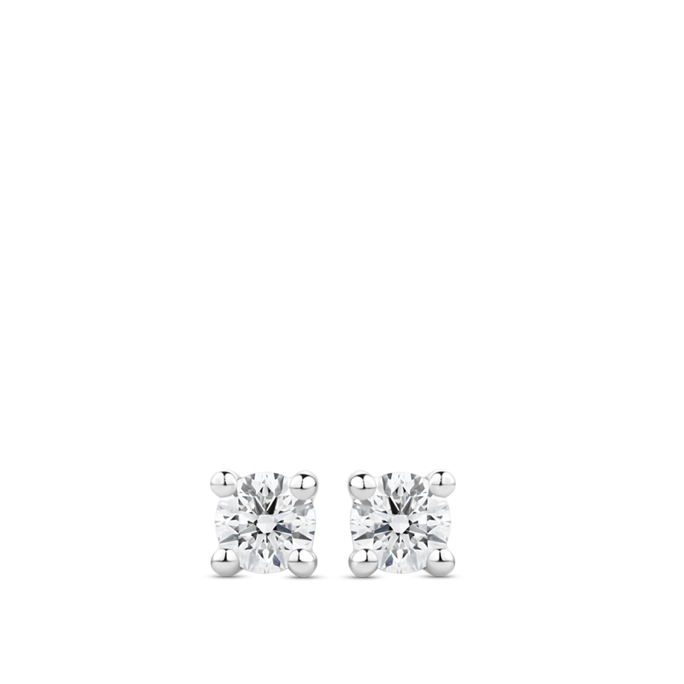 0.20 Carat Solitaire Round Brilliant Diamond Stud Earrings in 18ct White Gold Hardy Brothers Jewellers