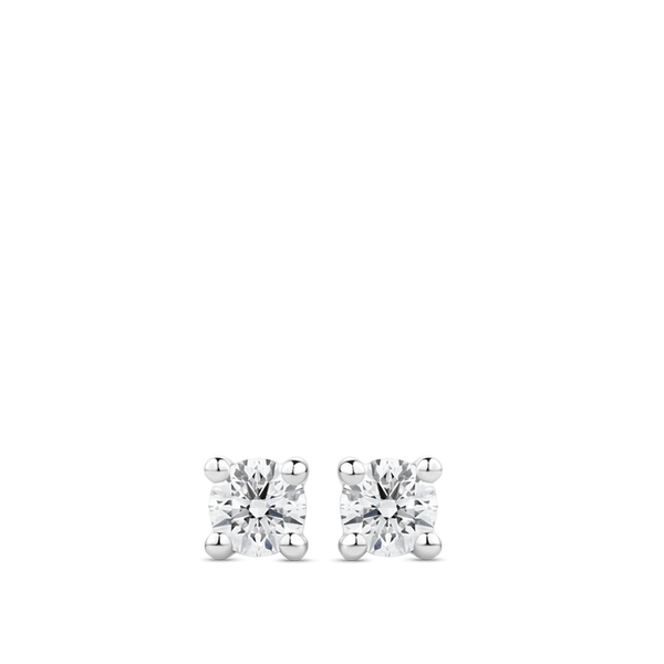 0.20 Carat Solitaire Round Brilliant Diamond Stud Earrings in 18ct White Gold Hardy Brothers Jewellers