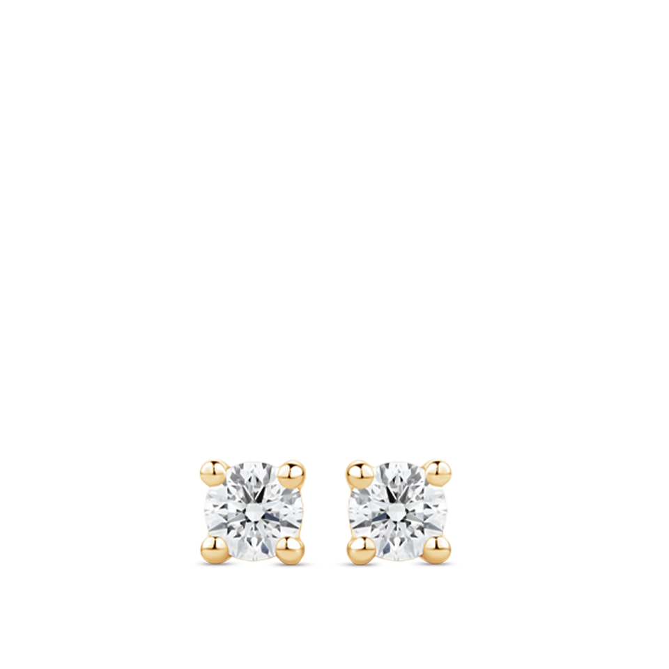 0.20 Carat Solitaire Round Brilliant Diamond Stud Earrings in 18ct Yellow Gold Hardy Brothers Jewellers