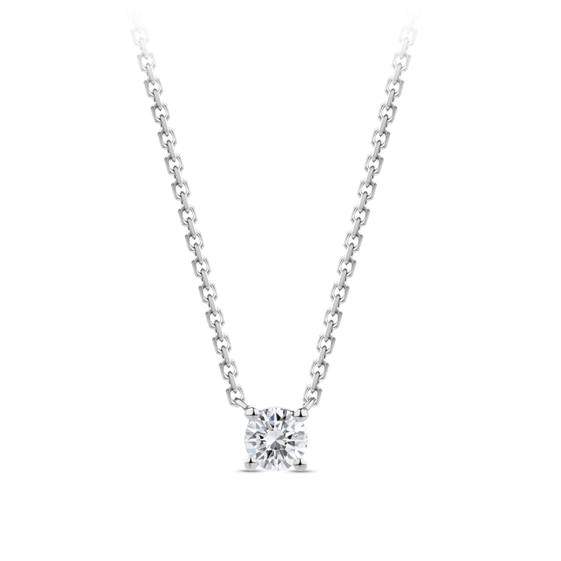 0.25 Carat Solitaire Diamond Necklace in 18ct White Gold Hardy Brothers Jewellers
