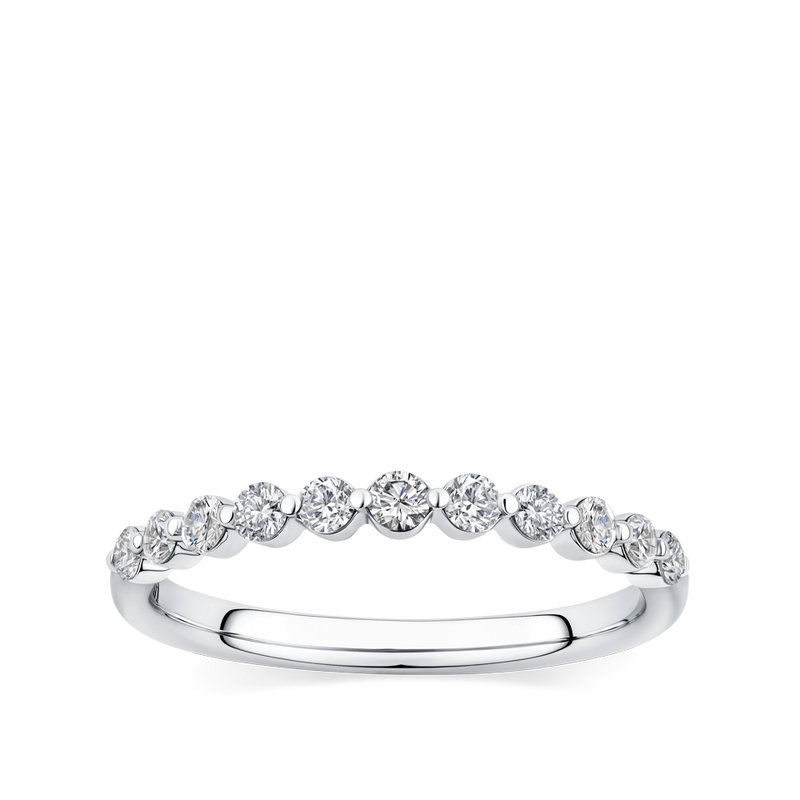 0.34 Carat Floating Diamond Wedding Ring in 18ct White Gold