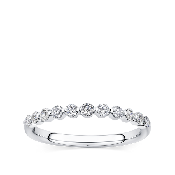 0.34 Carat Floating Diamond Wedding Ring in 18ct White Gold