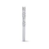 0.47 Carat Baguette and Round Brilliant Cut Diamond Wedding Ring in 18ct White Gold Hardy Brothers Jewellers