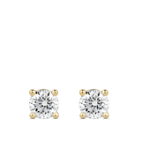 0.50 Carat Solitaire Round Brilliant Cut Diamond Stud Earrings in 18ct Yellow Gold Hardy Brothers Jewellers