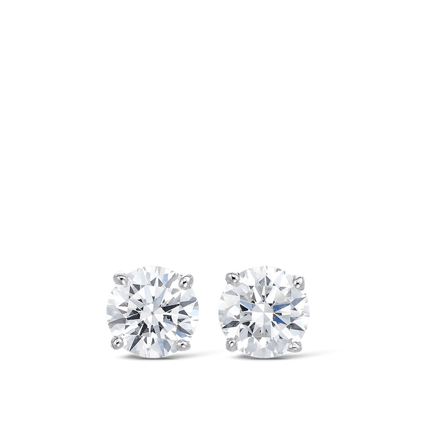 0.50 Carat Round Brilliant Cut Diamond Stud Earrings in 18ct White Gold Hardy Brothers Jewellers