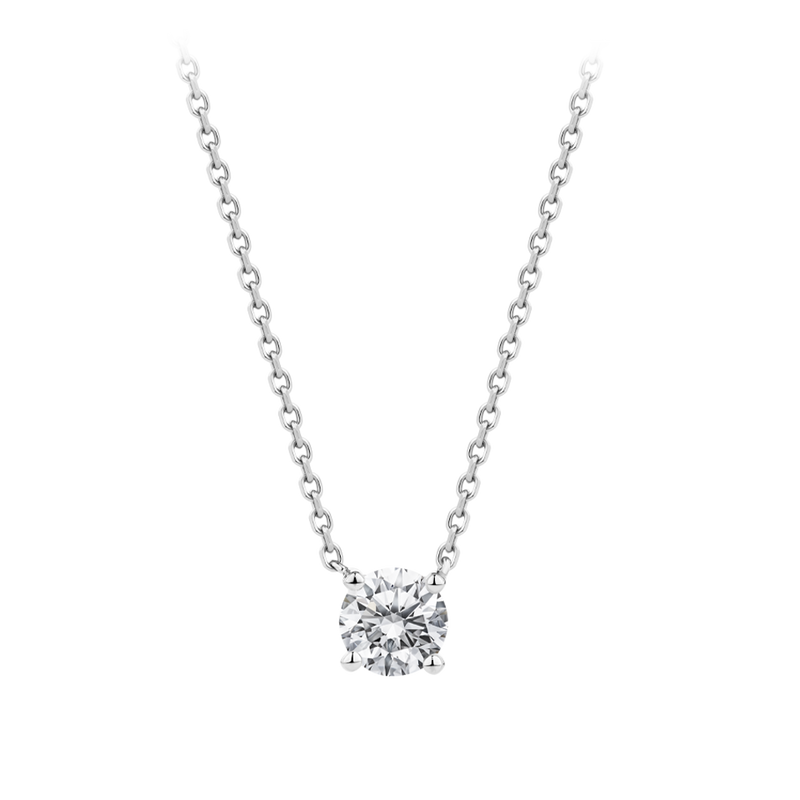 0.50 Carat Solitaire Diamond Necklace in 18ct White Gold Hardy Brothers Jewellers