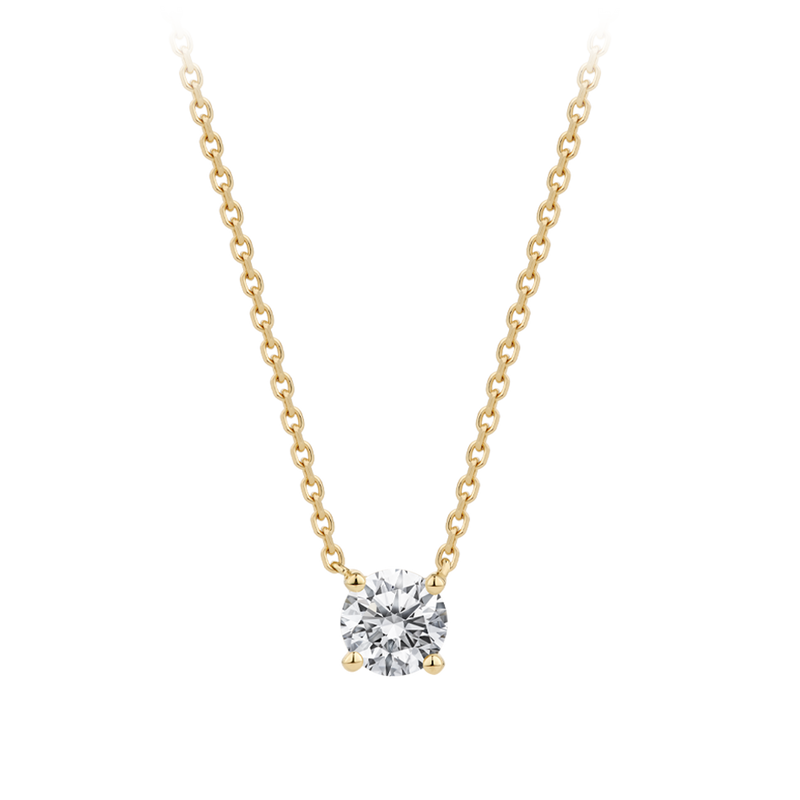 0.50 Carat Solitaire Diamond Necklace in 18ct Yellow Gold Hardy Brothers Jewellers