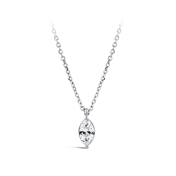 0.25 Carat Marquise Cut Diamond Pendant in 18ct White Gold Hardy Brothers Jewellers