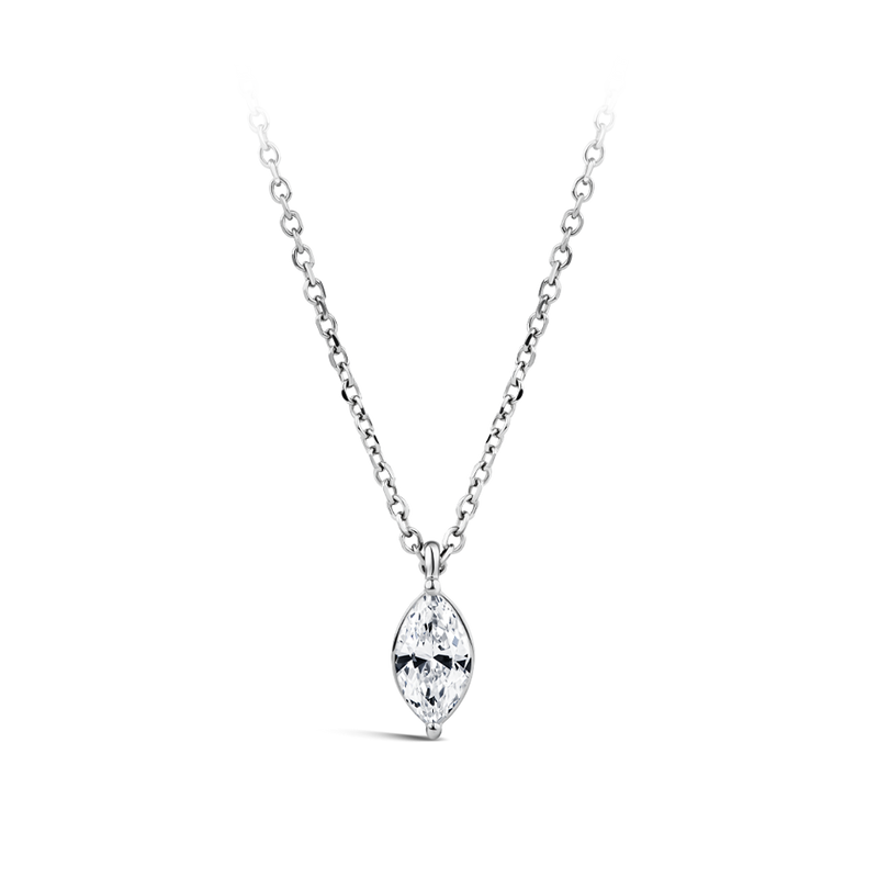 0.25 Carat Marquise Cut Diamond Pendant in 18ct White Gold Hardy Brothers Jewellers