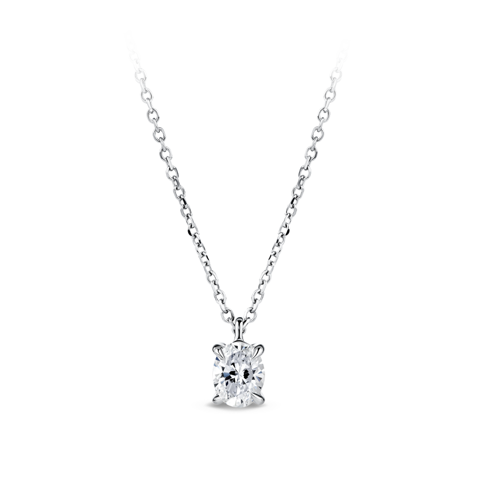 0.25 Carat Oval Cut Diamond Pendant in 18ct White Gold Hardy Brothers Jewellers