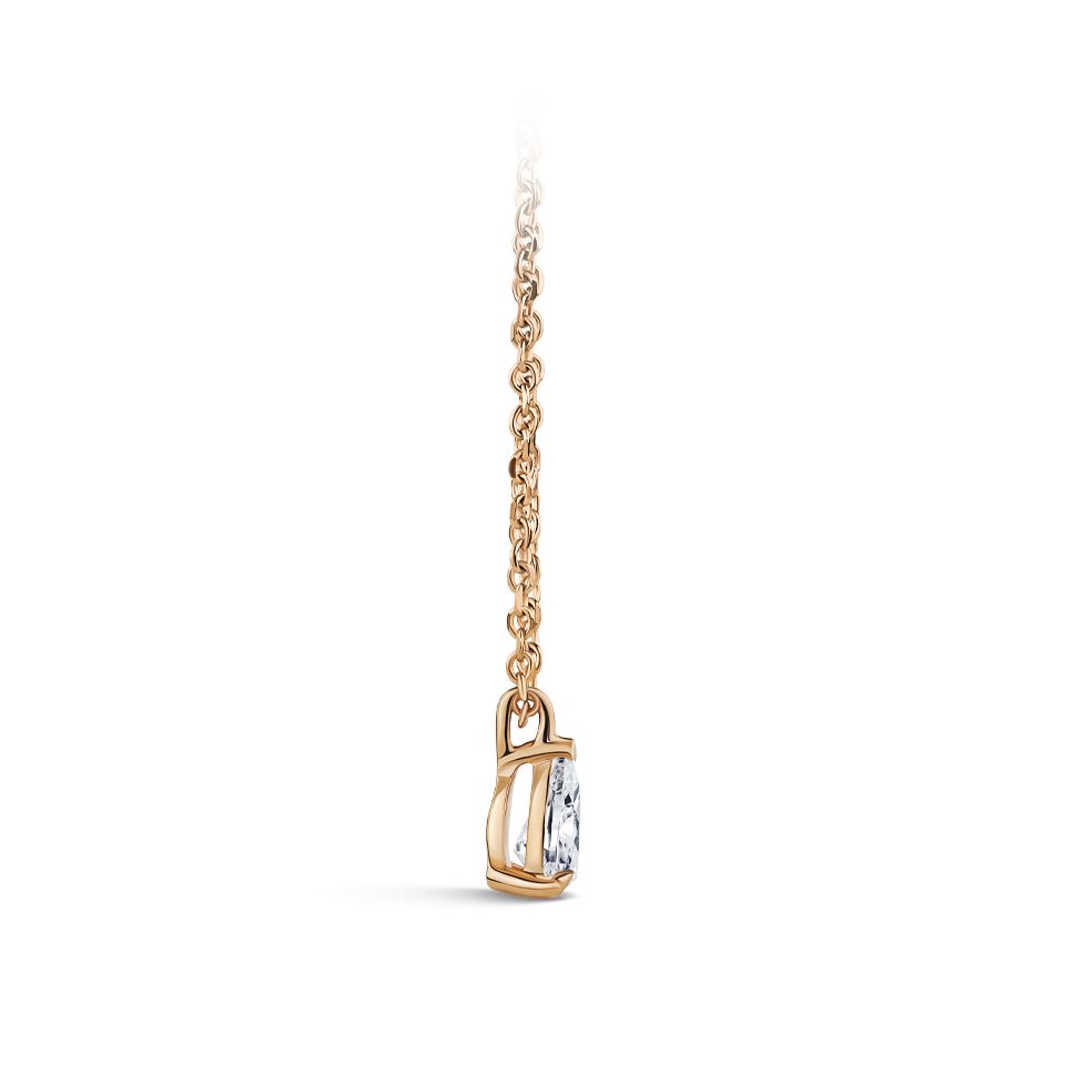 0.25 Carat Pear Cut Diamond Pendant in 18ct Rose Gold Hardy Brothers Jewellers