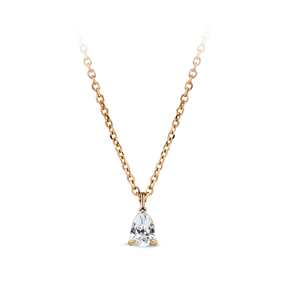 0.25 Carat Pear Cut Diamond Pendant in 18ct Rose Gold Hardy Brothers Jewellers