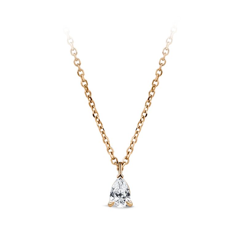 0.25 Carat Pear Cut Diamond Pendant in 18ct Rose Gold Hardy Brothers Jewellers