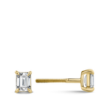 0.50 Carat Emerald Cut Diamond Stud Earrings in 18ct Yellow Gold Hardy Brothers Jewellers