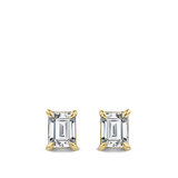 0.50 Carat Emerald Cut Diamond Stud Earrings in 18ct Yellow Gold Hardy Brothers Jewellers