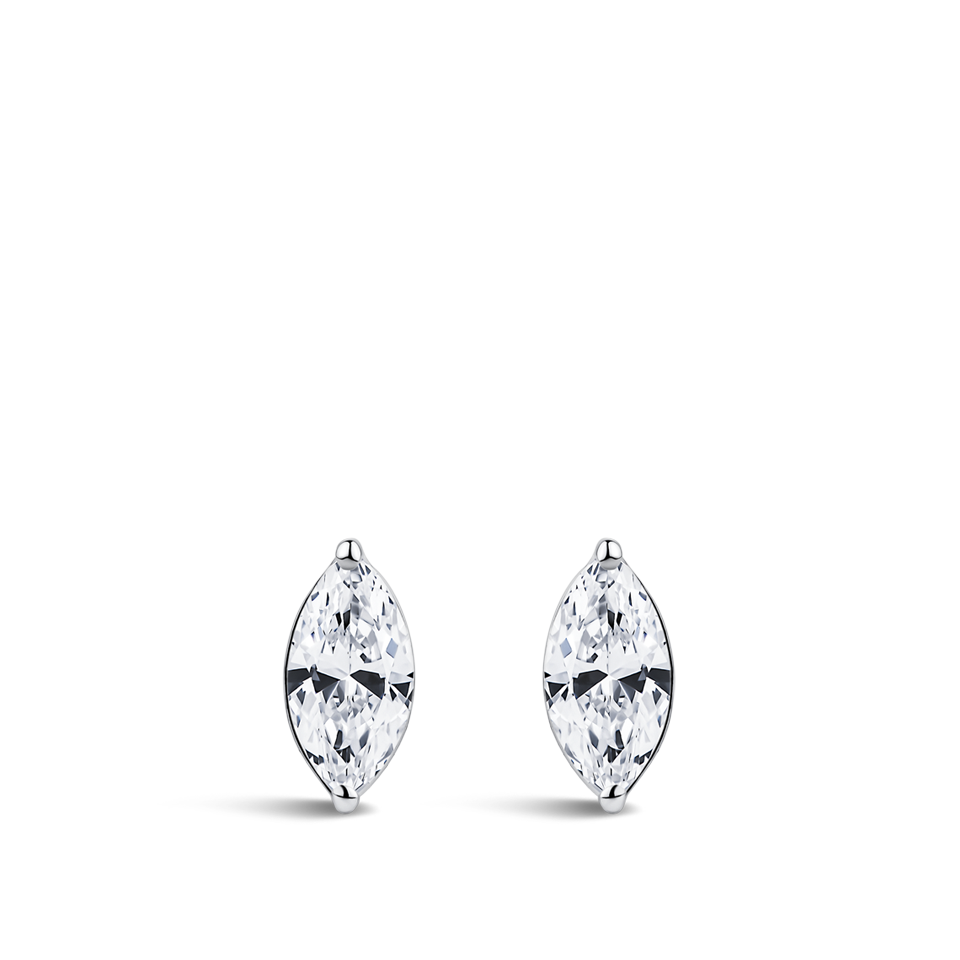 0.50 Carat Marquise Cut Diamond Stud Earrings in 18ct White Gold Hardy Brothers Jewellers