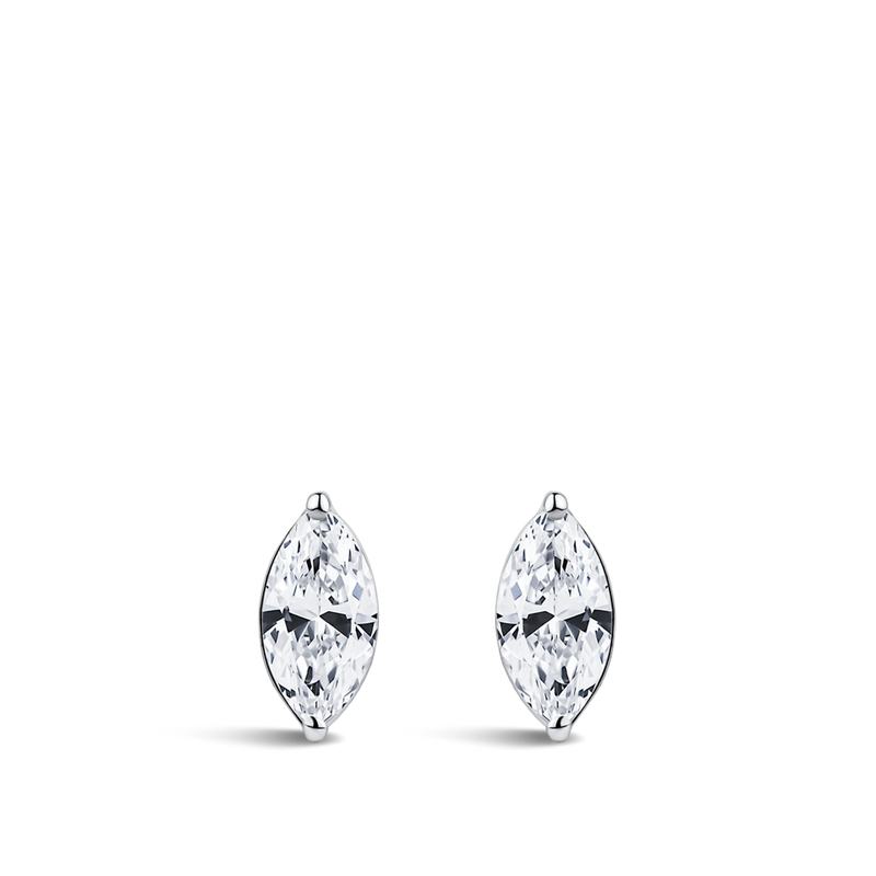 0.50 Carat Marquise Cut Diamond Stud Earrings in 18ct White Gold Hardy Brothers Jewellers