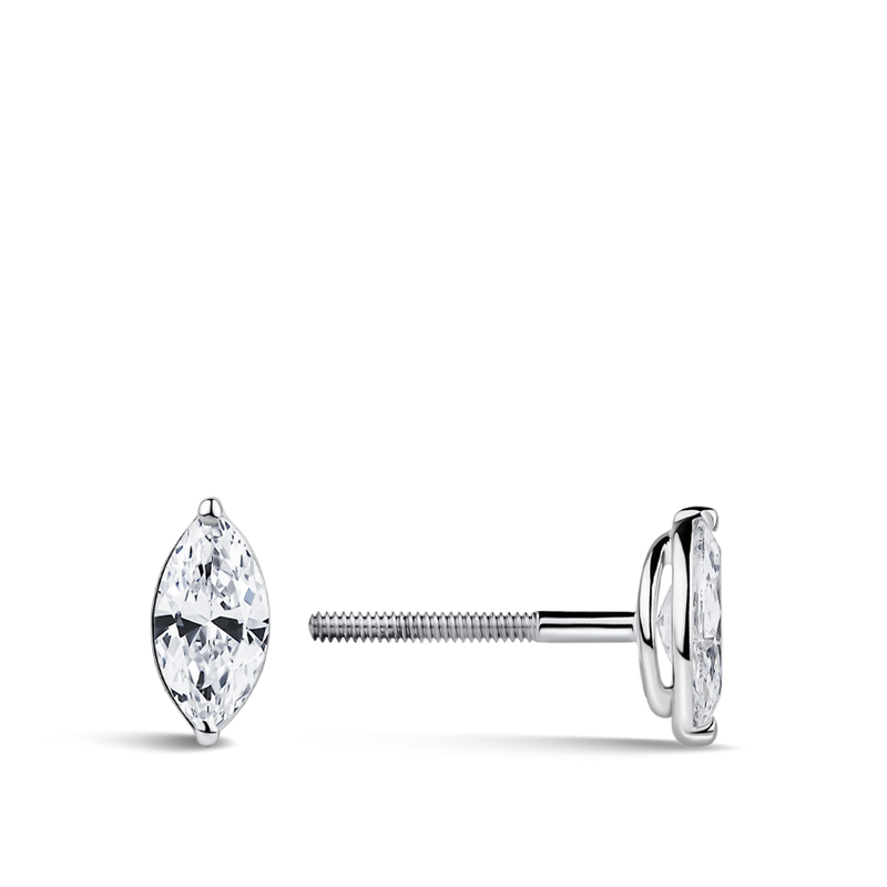 0.50 Carat Marquise Cut Diamond Stud Earrings in 18ct White Gold Hardy Brothers Jewellers