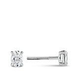 0.50 Carat Oval Cut Diamond Stud Earrings in 18ct White Gold Hardy Brothers Jewellers