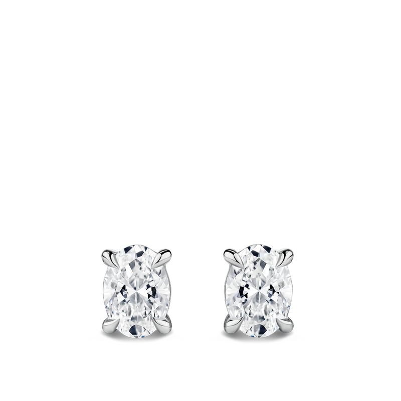 0.50 Carat Oval Cut Diamond Stud Earrings in 18ct White Gold Hardy Brothers Jewellers