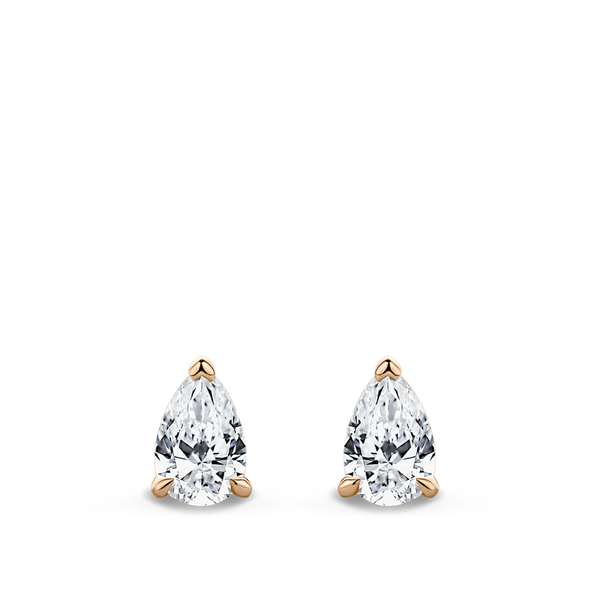 0.50 Carat Pear Cut Diamond Stud Earrings in 18ct Rose Gold Hardy Brothers Jewellers