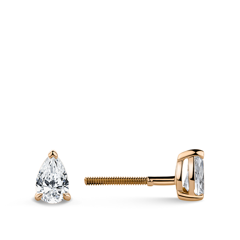 0.50 Carat Pear Cut Diamond Stud Earrings in 18ct Rose Gold Hardy Brothers Jewellers