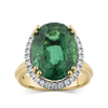 11.58 Carat Emerald and Diamond Halo Ring in 18ct Yellow Gold Hardy Brothers Jewellers